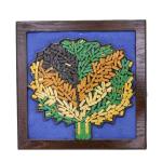 فريم فسيفساء مربع بصورة شجرة - Square mosaic frame with a tree image