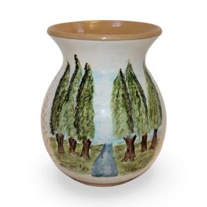 فازة -  وسط  -  6 شجرات ونهر - Vase - medium - 6 trees and a river