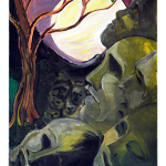 لوحة تشكيلية بألوان زيتية (بصيص أمل) - Oil painting (A ray of hope)