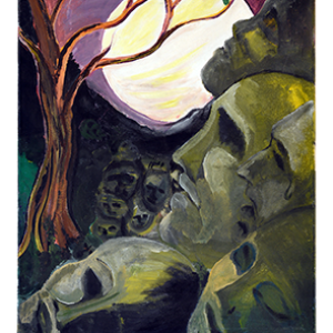 لوحة تشكيلية بألوان زيتية (بصيص أمل) - Oil painting (A ray of hope)