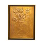 لوحة نحاسية فازا بيضوي (ورد) - Copper Plate Oval Vase (Rose)