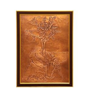 لوحة قلم وشجرة ومحارب نحاسي - Pen, Tree and Brass Warrior