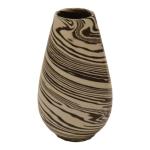 فازا مموج أبيض وبني - White and brown wavy vase
